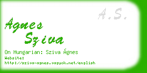 agnes sziva business card