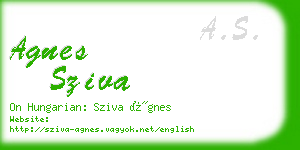 agnes sziva business card